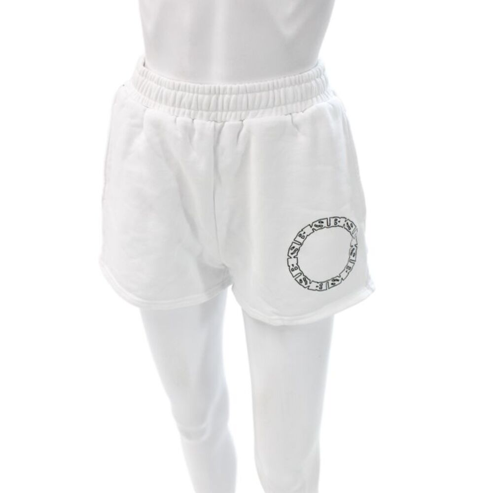 Ksubi Unisex Sweat Shorts White Cotton Graphic Designer Size S